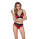 Трусики с широкой резинкой и кружевом Passion PS001 PANTIES XL, red-black