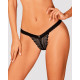 Кружевные трусики с заниженной талией Obsessive Estiqua panties черные XS/S