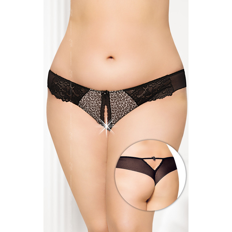 Трусики Softline G-String 2435 Plus Size Леопардовые XL