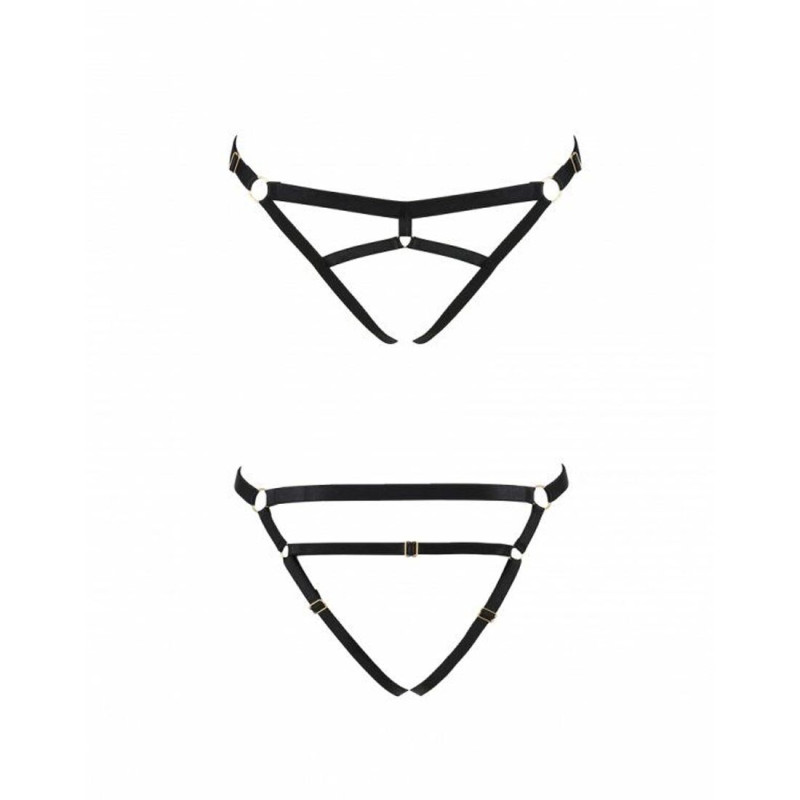 Трусики-стринги со стрепом Passion Exclusive Kelis Thong black S/M