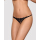 Кружевные танги с двумя отверстиями Obsessive 831-THC-1 crotchless thong черные S/M