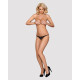 Кружевные танги с двумя отверстиями Obsessive 831-THC-1 crotchless thong черные S/M