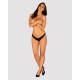Полупрозрачные трусики с подвеской Obsessive Ivannes panties черные S/M