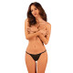 Прозрачные стринги с кружевом Obsessive Celia Noir thong черные XS/S