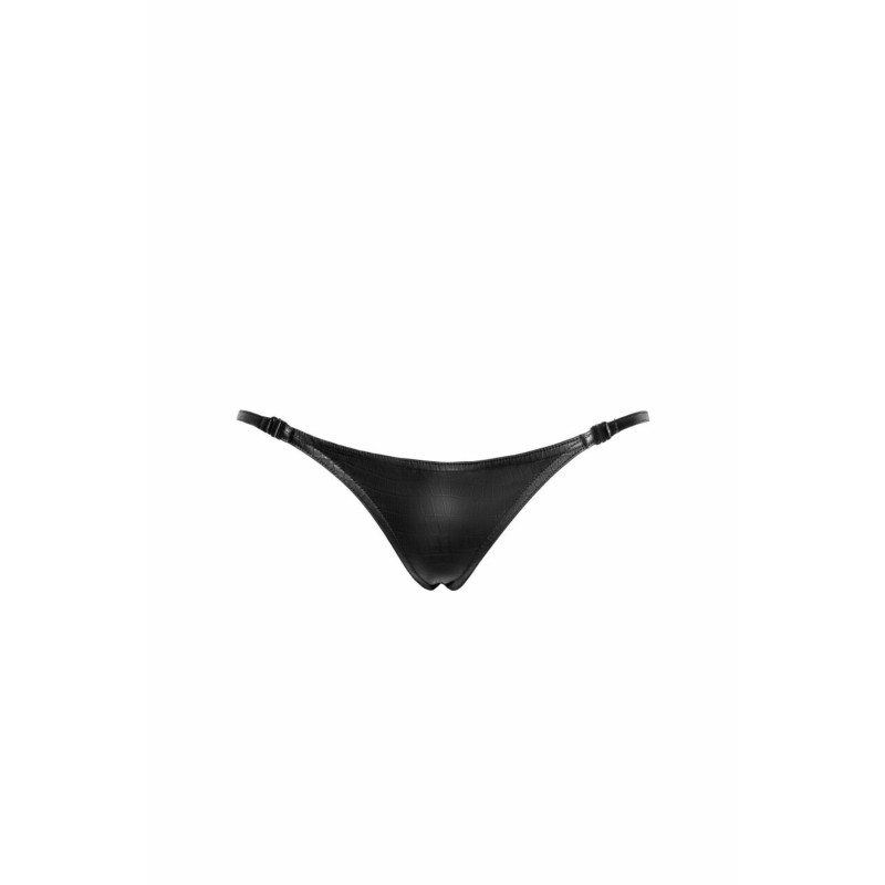 Трусики-стринги Noir Handmade P012 Wild, L, под латекс, крокодиловый принт, застежки по бокам