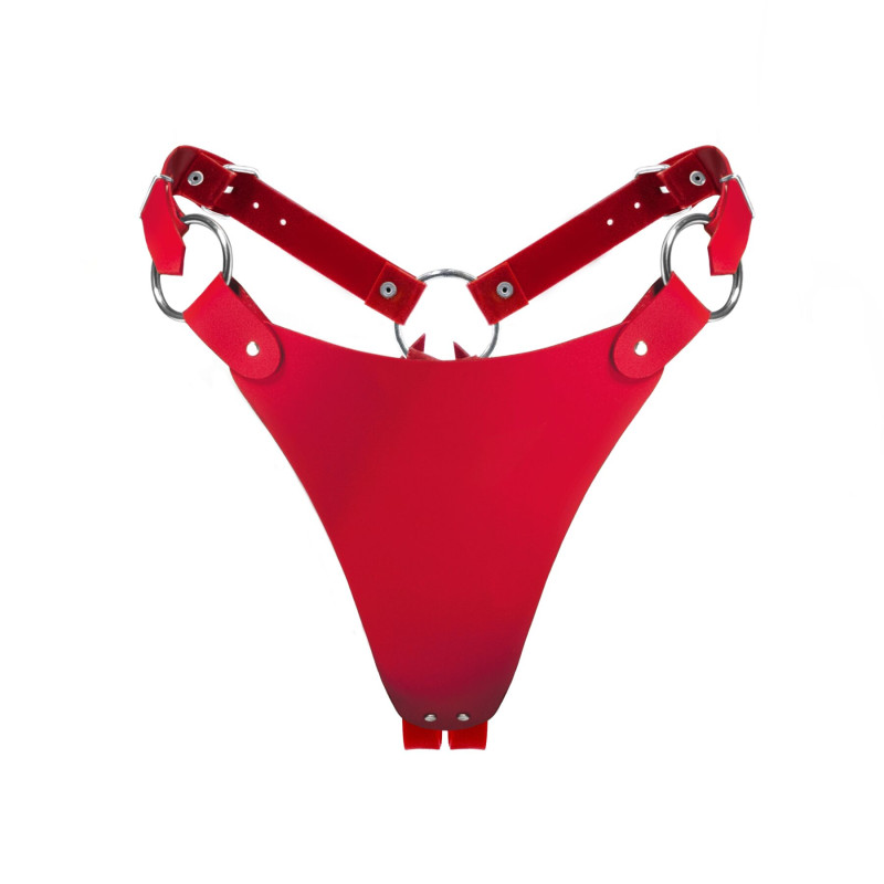 Трусики из натуральной кожи Feral Feelings - String Bikini Red