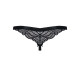 Кружевные танги с доступом Obsessive 828-THC-1 crotchless thong черные S/M