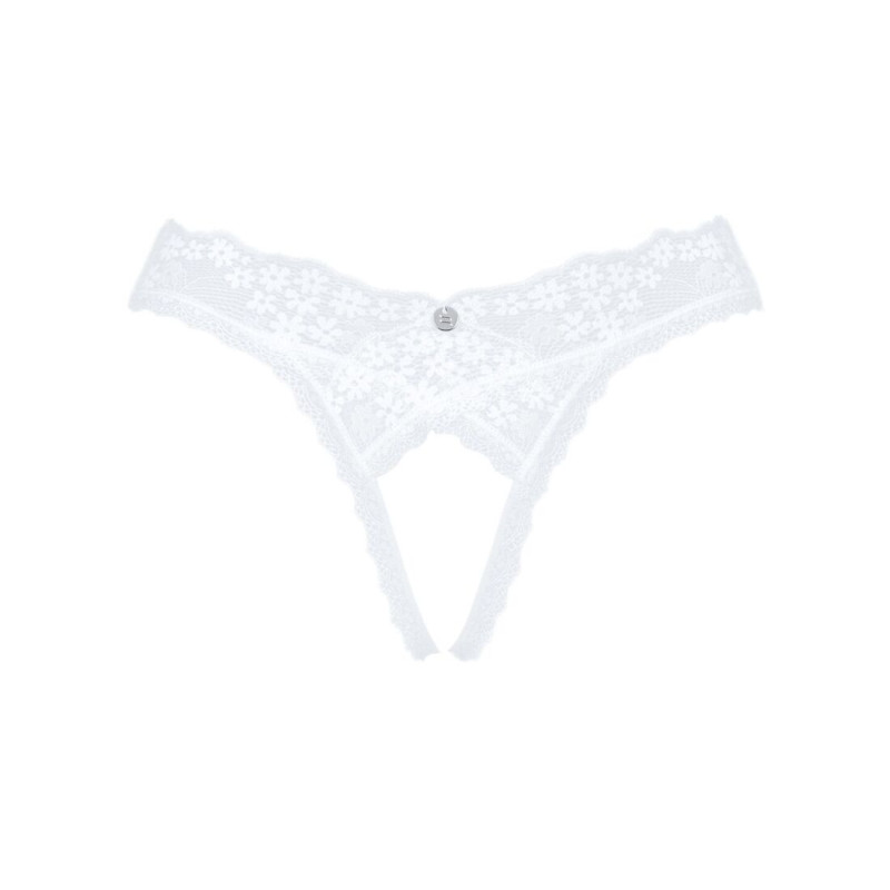 Кружевная танга Obsessive Heavenlly crotchless thong XS/S, с доступом