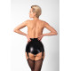 Шортики Noir Handmade F325 Glam, M, black, винил, высокая талия, крепления для чулок, с доступом