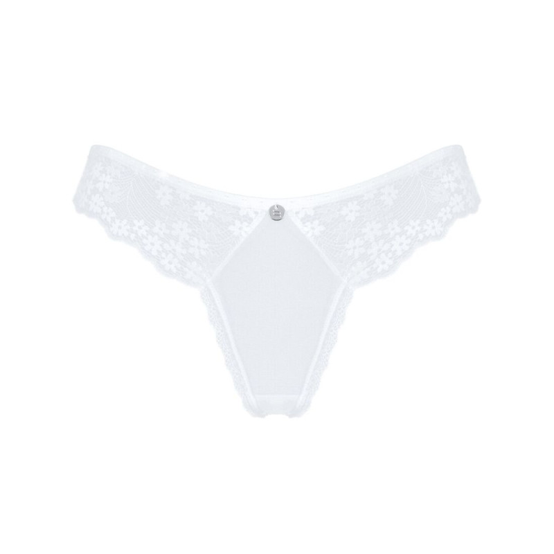 Полупрозрачные трусики Obsessive Heavenlly panties белые XS/S