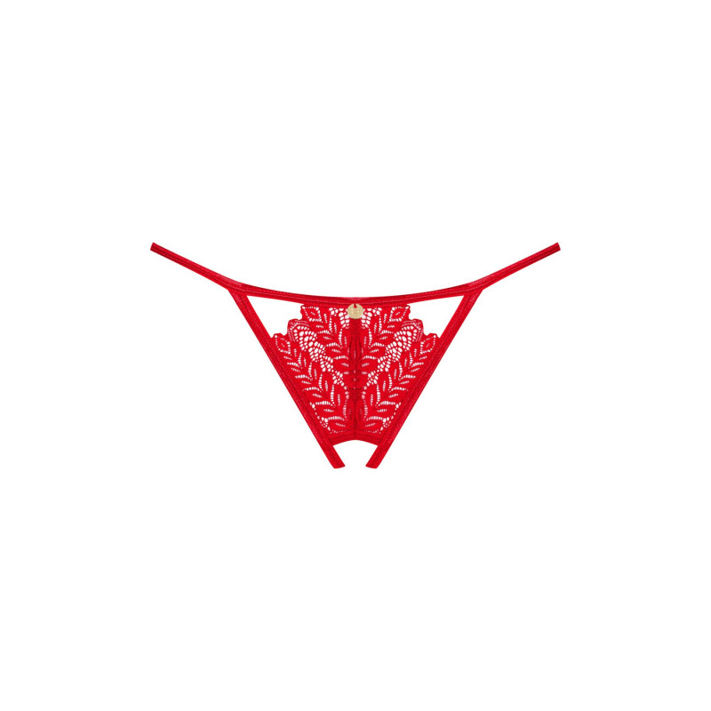 Трусики с доступом Obsessive Ingridia crotchless thong XS/S, красные