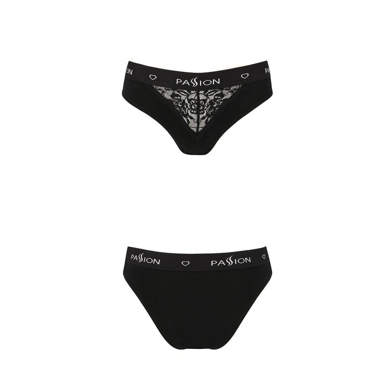 Трусики с широкой резинкой и кружевом Passion PS001 PANTIES XL, black