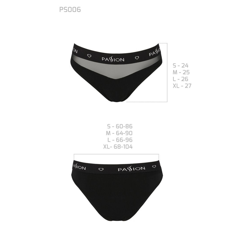 Трусики с прозрачной вставкой Passion PS006 PANTIES L, black