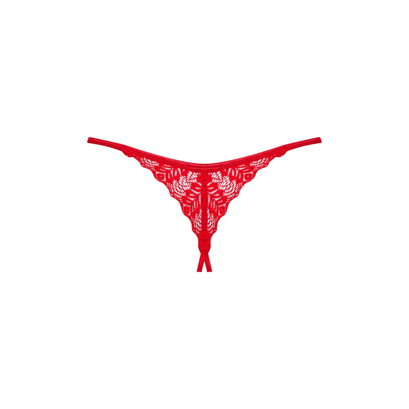 Трусики с доступом Obsessive Ingridia crotchless thong XS/S, красные