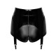 Шортики Noir Handmade F325 Glam, S, black, винил, высокая талия, крепления для чулок, с доступом
