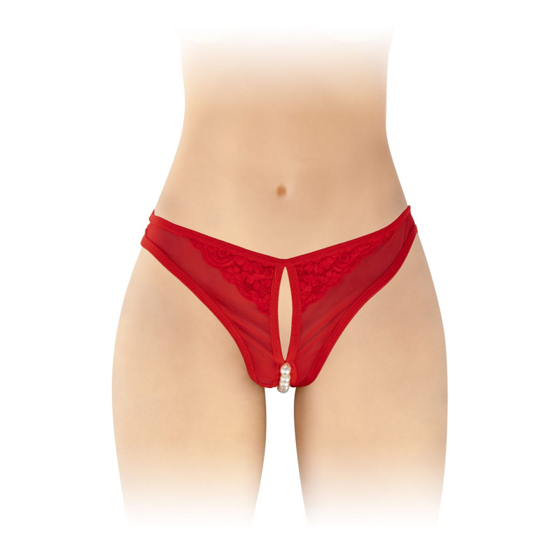 Трусики с жемчугом и доступом Fashion Secret Sophie Red S/L