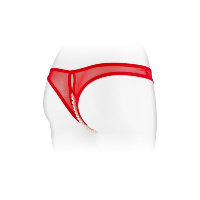 Трусики с жемчугом и доступом Fashion Secret Sophie Red S/L