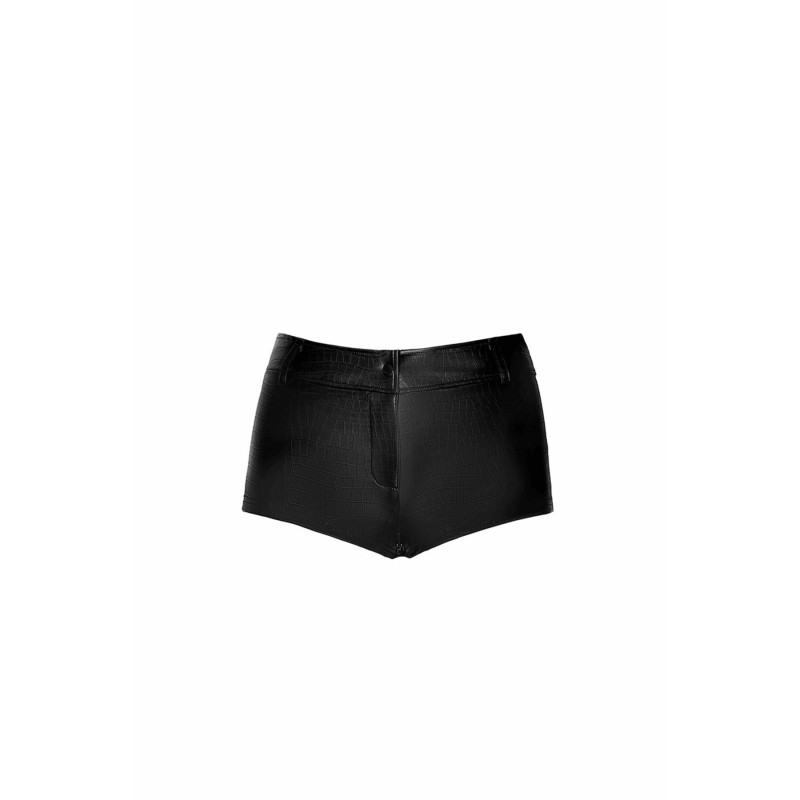 Шортики Noir Handmade F318 Wild, 3XL, black, под латекс, крокодиловый принт, с доступом