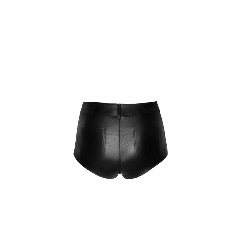 Шортики Noir Handmade F318 Wild, 3XL, black, под латекс, крокодиловый принт, с доступом