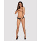 Кружевные танга с доступом Obsessive Contica crothchles thong черные L/XL