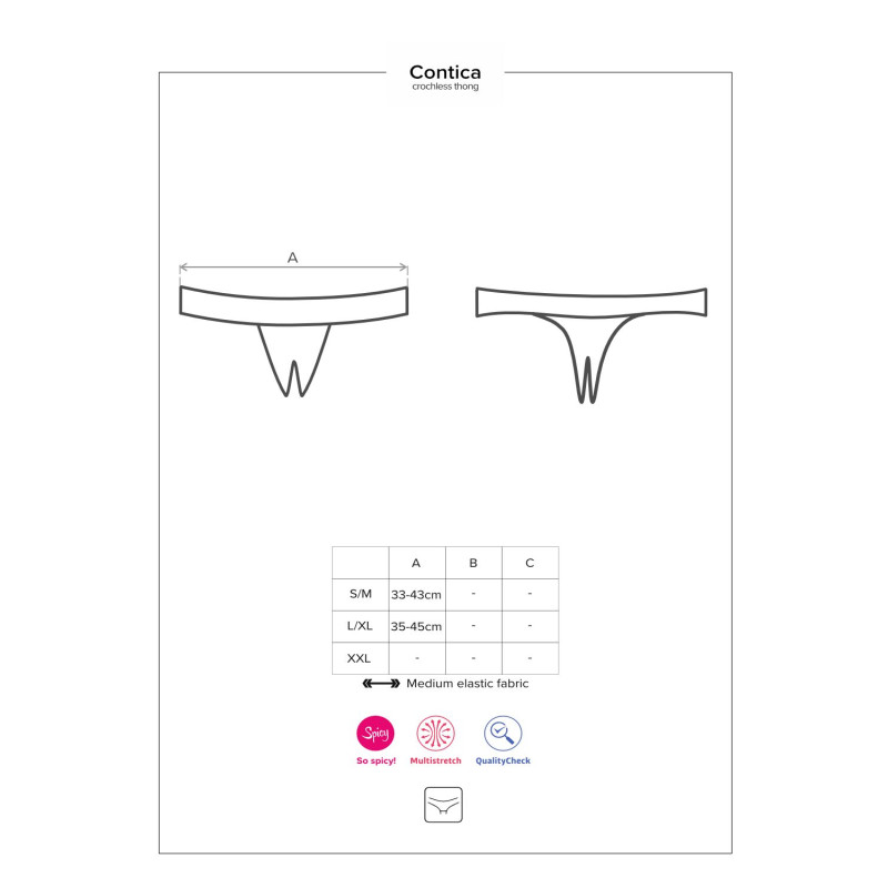 Кружевные танга с доступом Obsessive Contica crothchles thong черные L/XL