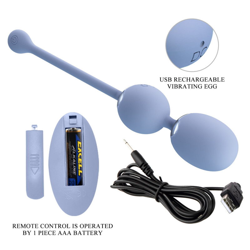 Вагинальные виброшарики Pretty Love Willie Vibrating Kegel Balls Light Blue