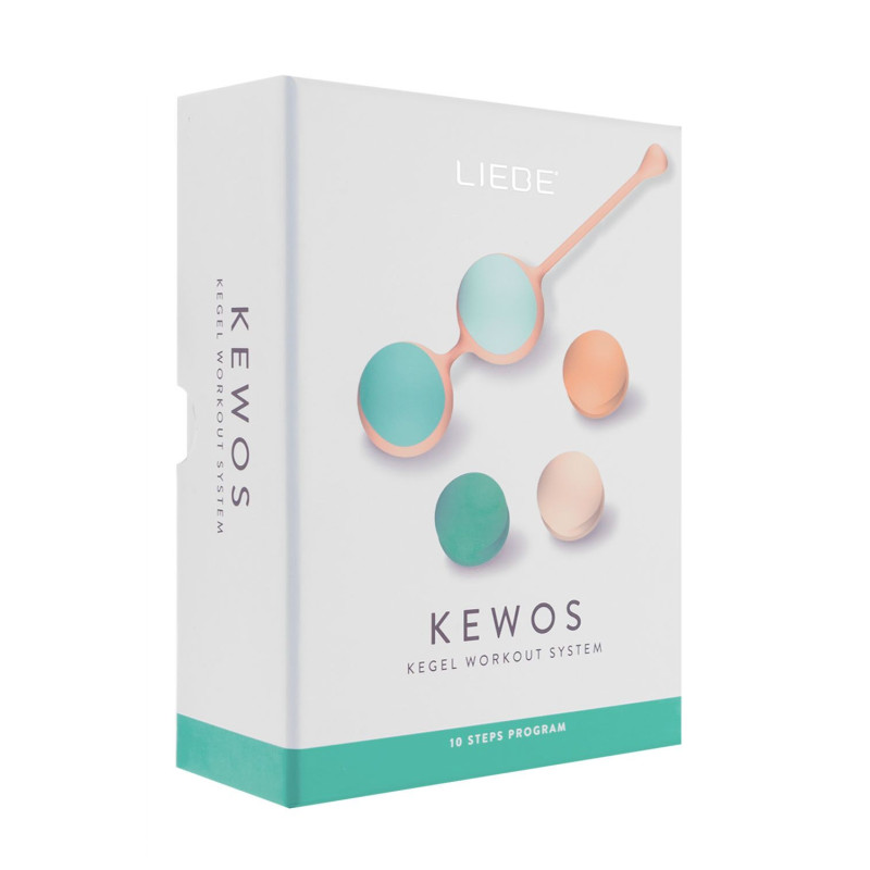 Вагінальні кульки Liebe Kewos — Peach/Mint, 5 кульок у комплекті, 15, 25, 35, 45 та 55 г