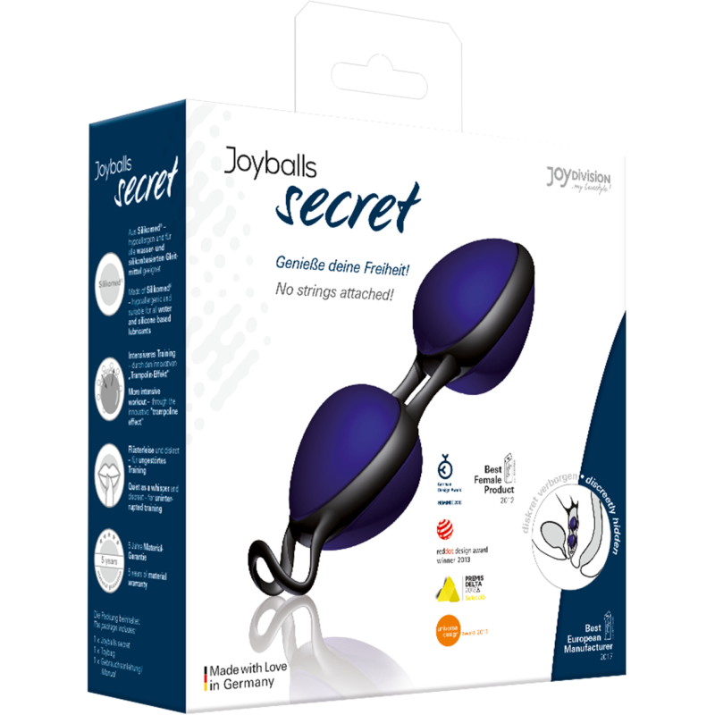 Вагинальные шарики Joydivision Joyballs secret Голубые/Черные 3.7 см