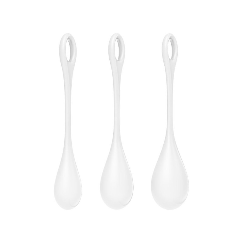 Набор йони бусин Satisfyer Yoni Power 1 White, диаметр 2-2,5-3см, вес 22-46-74гр
