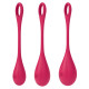 Набор йони бусин Satisfyer Yoni Power 1, диаметр 2-2,5-3 см, вес 22-46-74 гр Красный