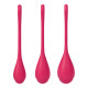 Набор йони бусин Satisfyer Yoni Power 1, диаметр 2-2,5-3 см, вес 22-46-74 гр Красный