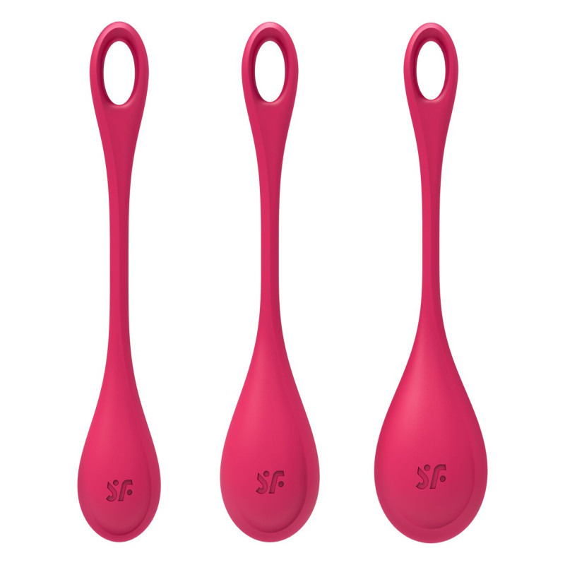 Набор йони бусин Satisfyer Yoni Power 1, диаметр 2-2,5-3 см, вес 22-46-74 гр Красный