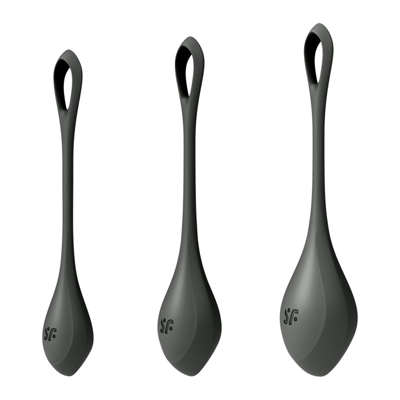 Набор йони бусин Satisfyer Yoni Power 2, диаметр 2-2,5-3 см, вес 22-44-73 гр Черный