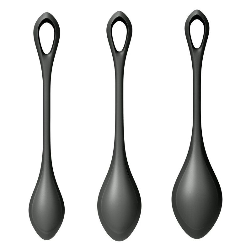 Набор йони бусин Satisfyer Yoni Power 2, диаметр 2-2,5-3 см, вес 22-44-73 гр Черный