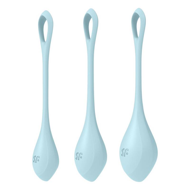 Набір йоні намистин Satisfyer Yoni Power 2, діаметр 2-2,5-3 см, вага 22-44-73 гр Блакитний