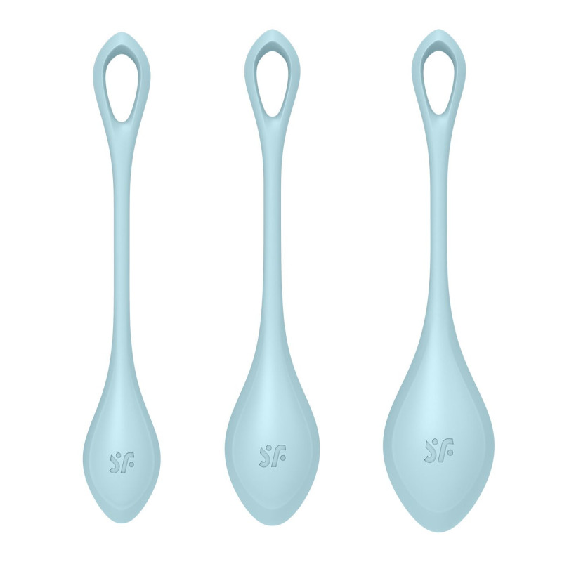 Набір йоні намистин Satisfyer Yoni Power 2, діаметр 2-2,5-3 см, вага 22-44-73 гр Блакитний