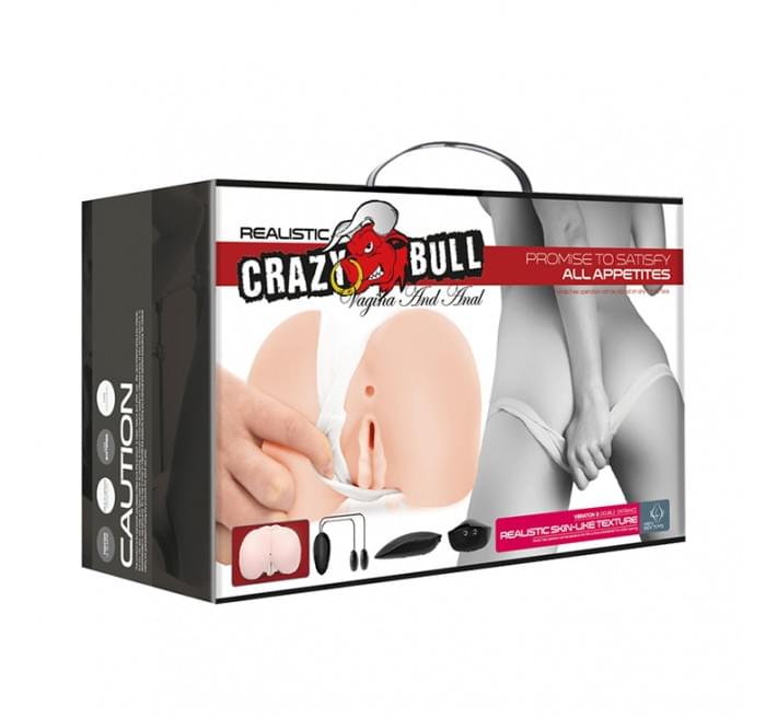 Мастурбатор вагіну та анус Crazy Bull Masturbator Vagina and Ass Vibrating Тілесна
