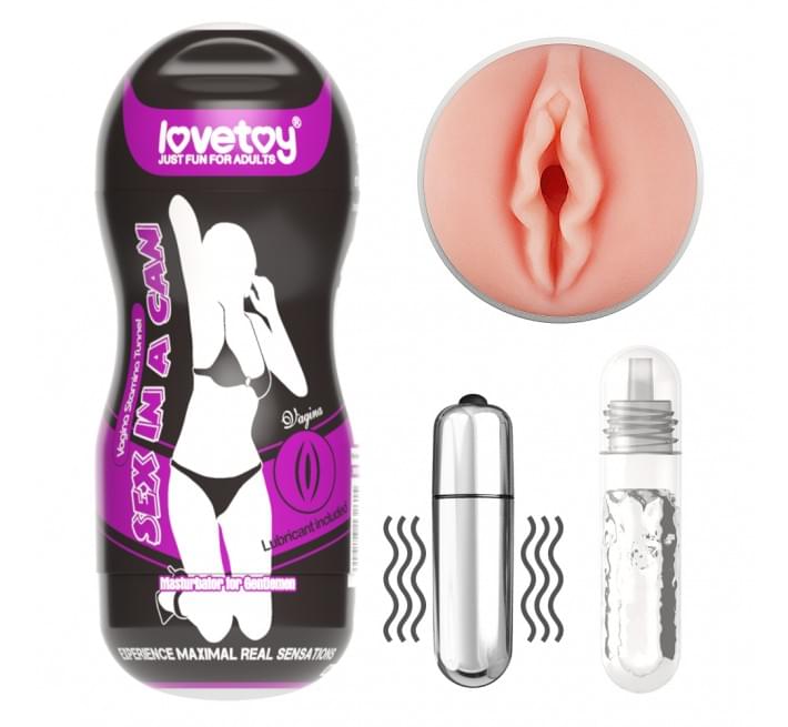 Мастурбатор вагина LoveToy Sex In A Can Vibrating Vagina Tunnel