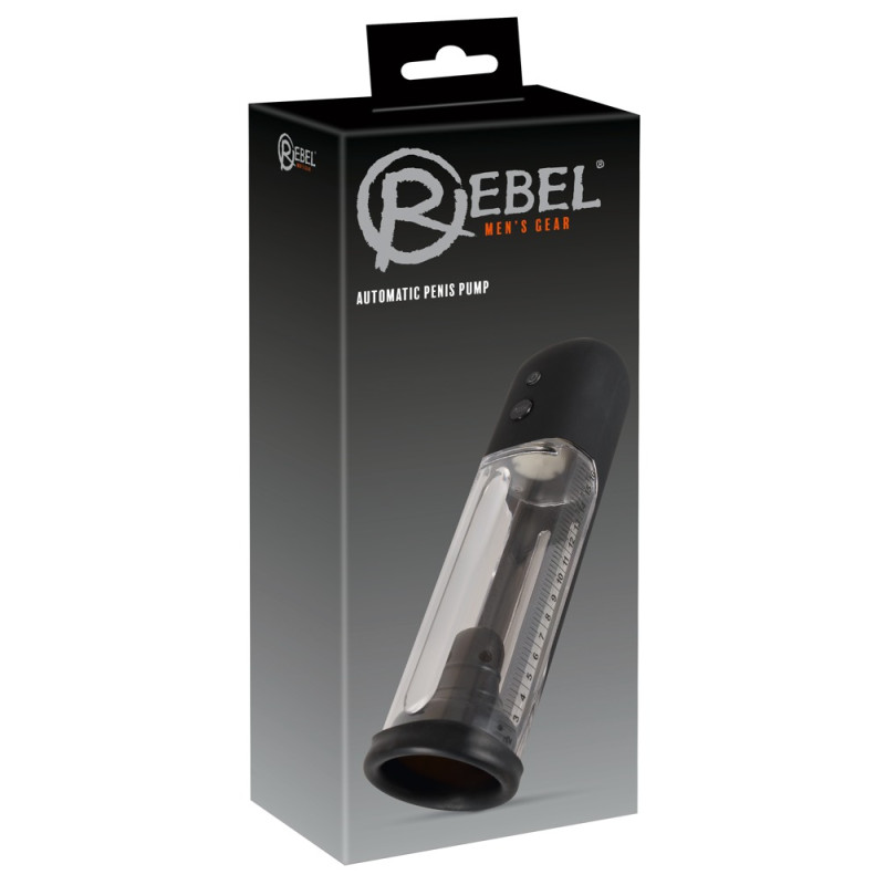 Мужская помпа Rebel Automatic Penis Pump Черная/Прозрачная