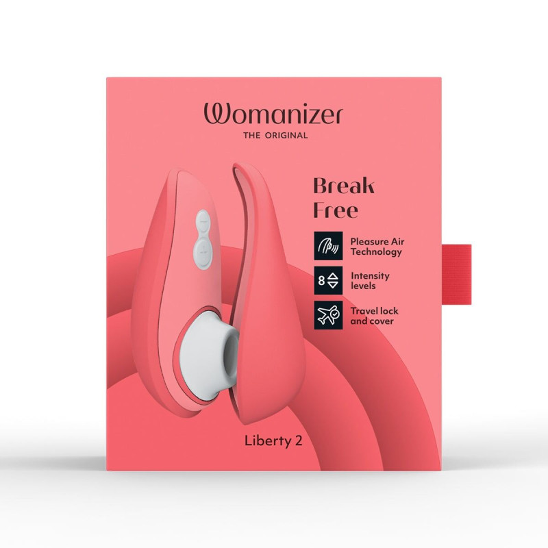Вакуумний кліторальний стимулятор Womanizer Liberty 2 Vibrant Rose, 8 режимів, магнітна кришечка