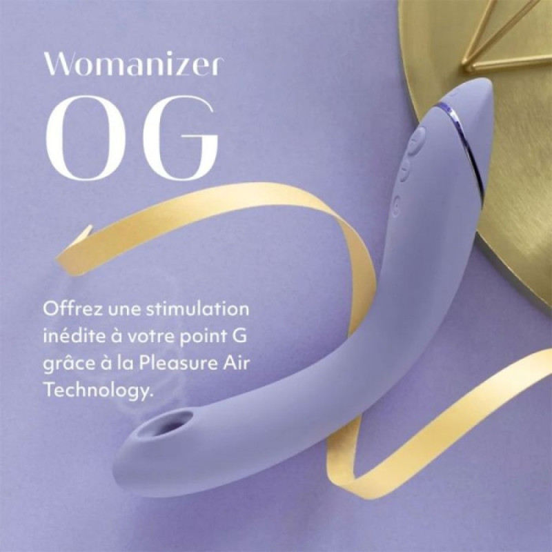 Вибратор для точки G c вакуумной стимуляцией Womanizer OG Lilac