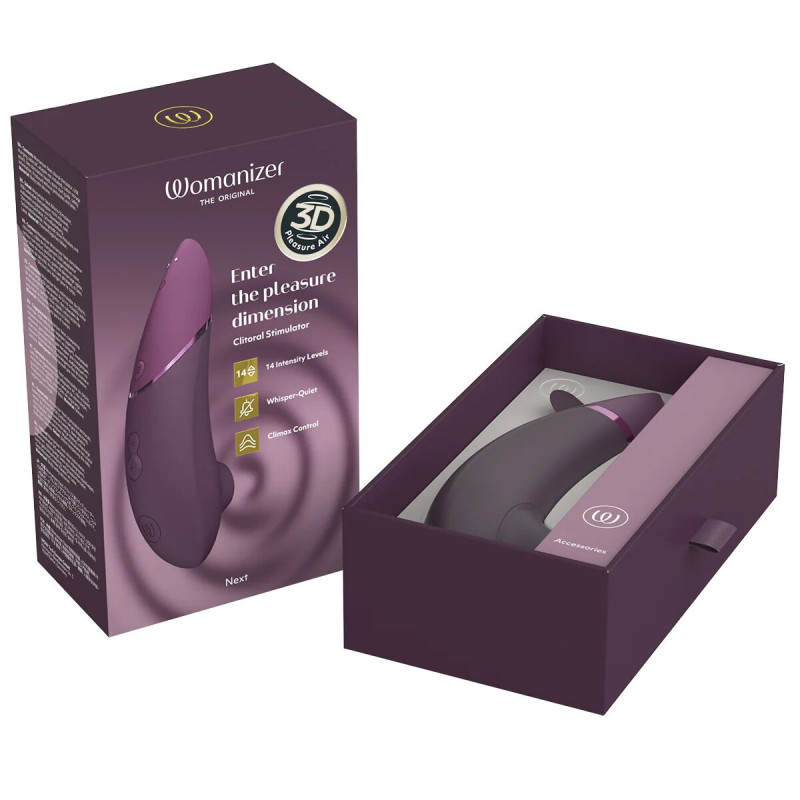 Вакуумний кліторальний стимулятор Womanizer Next Dark Purple, 3D Pleasure Air, 14 рівнів інтенсивності