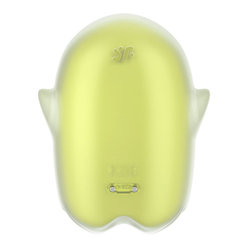 Вакуумный клиторальный стимулятор с вибрацией Satisfyer Glowing Ghost Yellow, светящийся в темноте