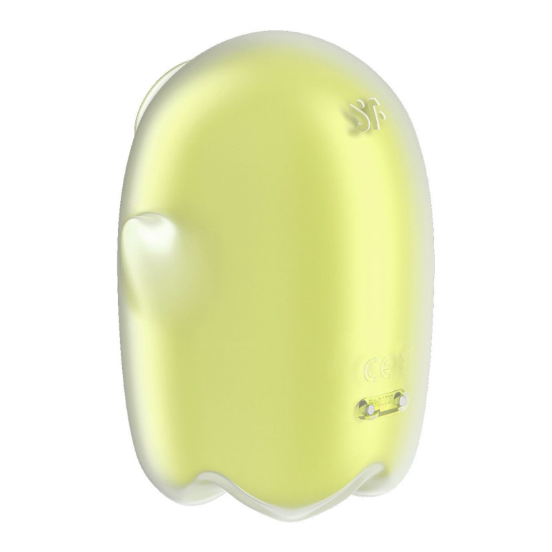 Вакуумный клиторальный стимулятор с вибрацией Satisfyer Glowing Ghost Yellow, светящийся в темноте