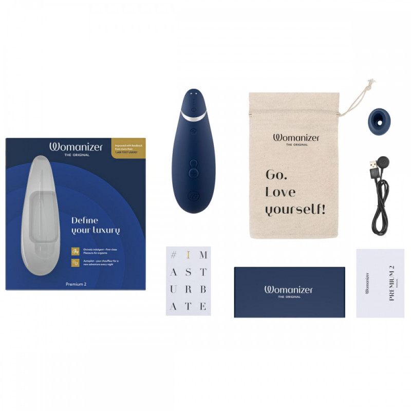 Вакуумный стимулятор клитора Womanizer Premium 2 Blueberry