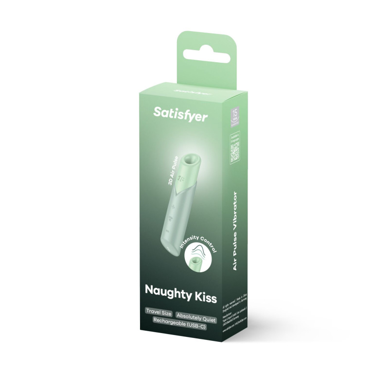 Вакуумный стимулятор Satisfyer Naughty Kiss, магнитная технология 3D Air Pulse, 30 режимов работы
