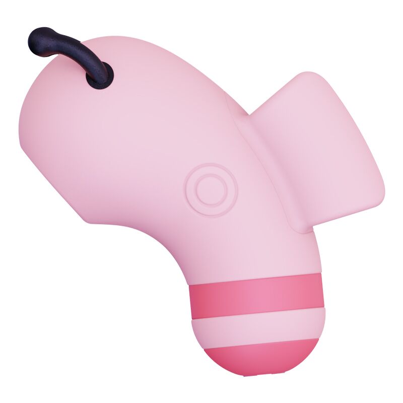 Вакуумний стимулятор із мікрострумами KISSTOY Beebe Pink, на палець