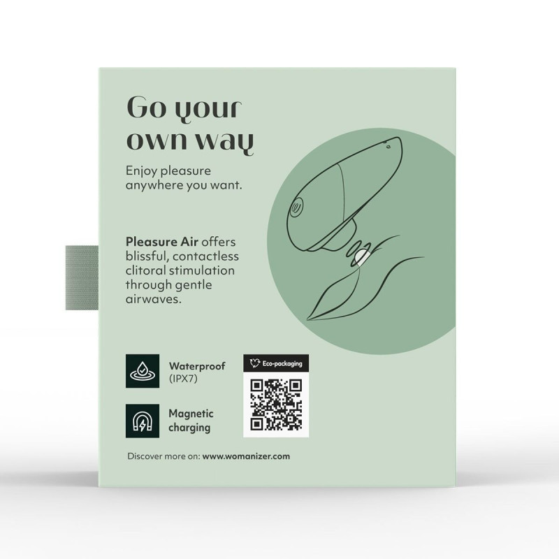 Вакуумний кліторальний стимулятор Womanizer Liberty 2 Sage, 8 режимів, магнітна кришечка