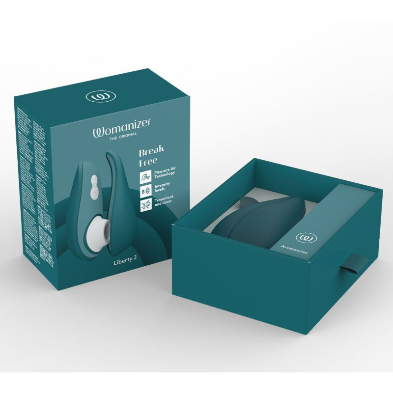 Вакуумний кліторальний стимулятор Womanizer Liberty 2 Dark Petrol, 8 режимів, магнітна кришечка