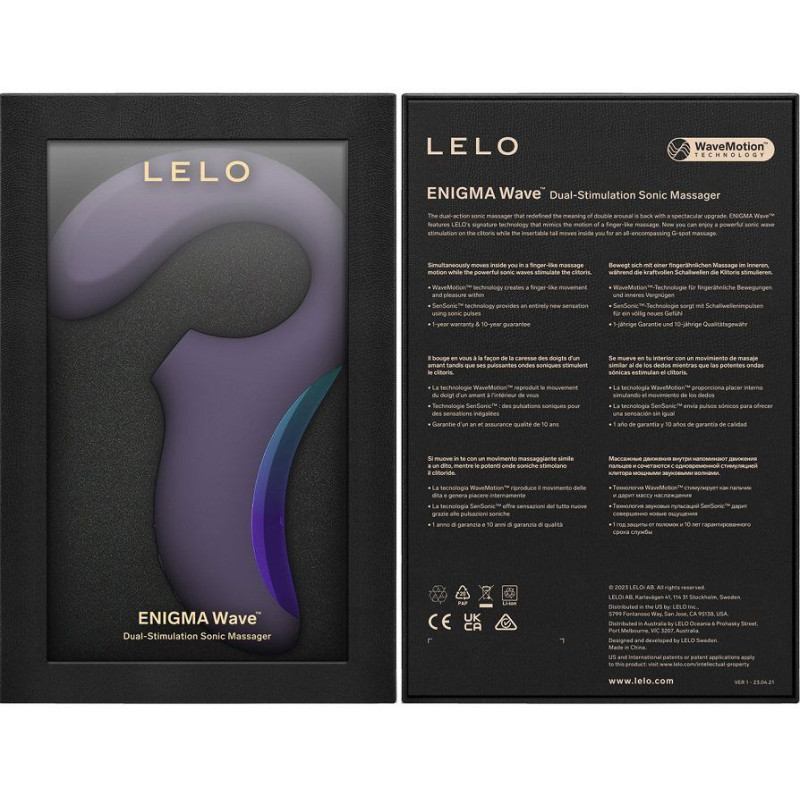 Кліторально-вагінальний звуковий стимулятор LELO Enigma WAVE Cyber Purple, 3 типи стимуляції